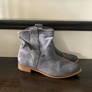 Toms Charcoal Suede Ankle Booties